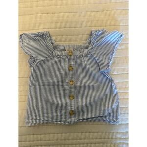 Crewcuts XS (4-5) Seersucker Squareneck Top